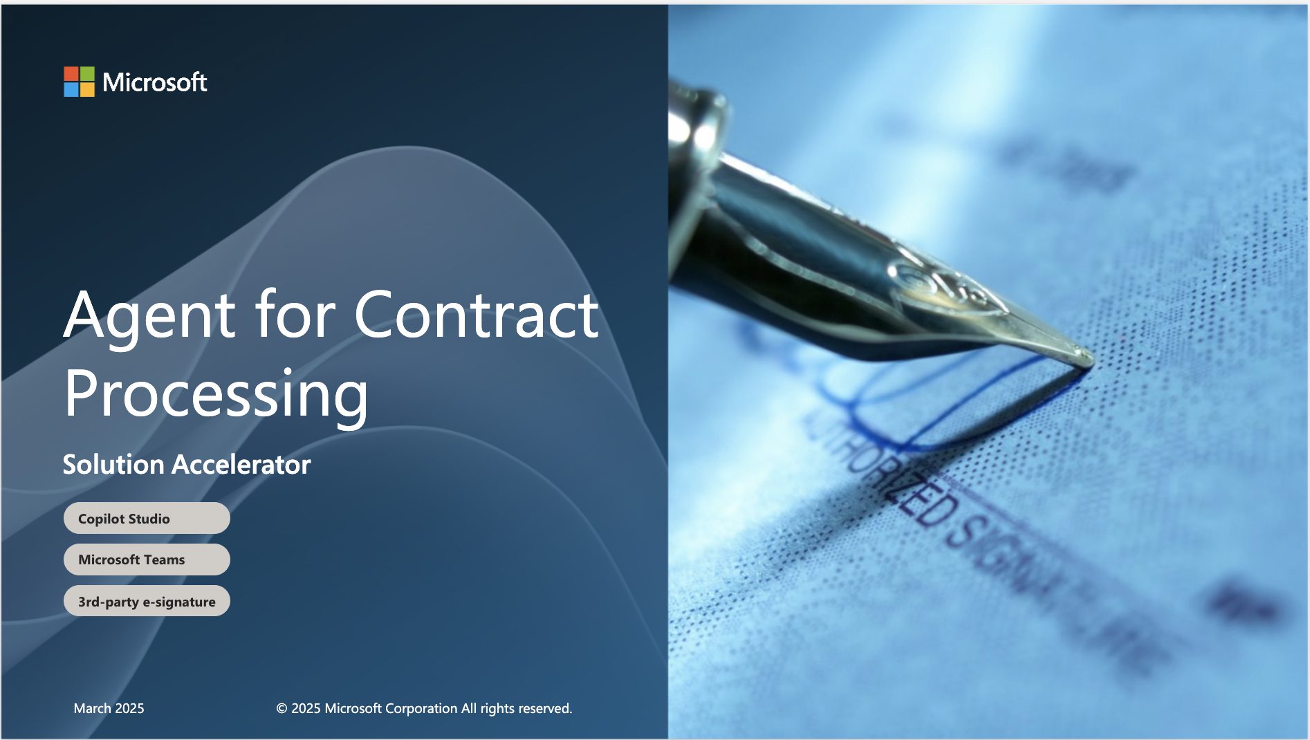 Agent for Contract Processing solution accelerator title slide