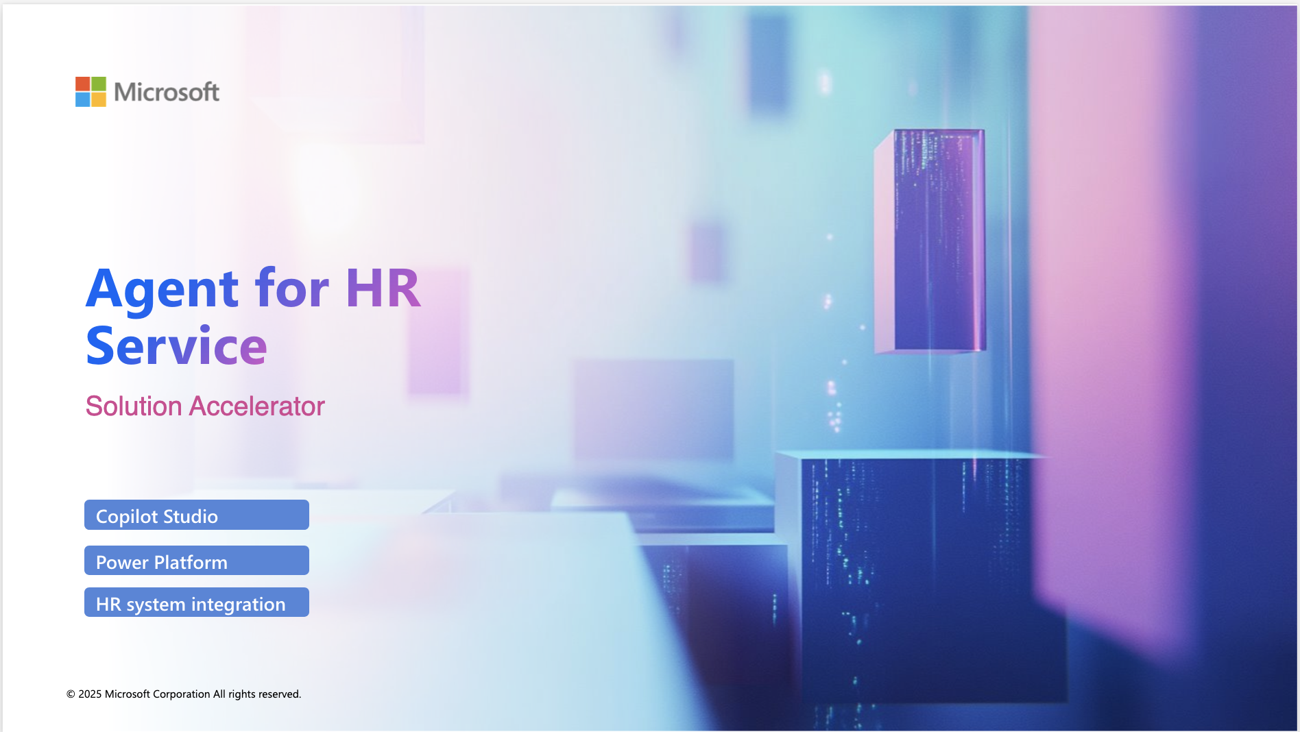 Agent for HR Service solution accelerator title slide