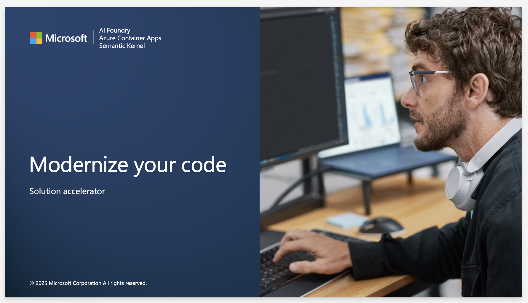 Modernize Your Code solution accelerator title slide