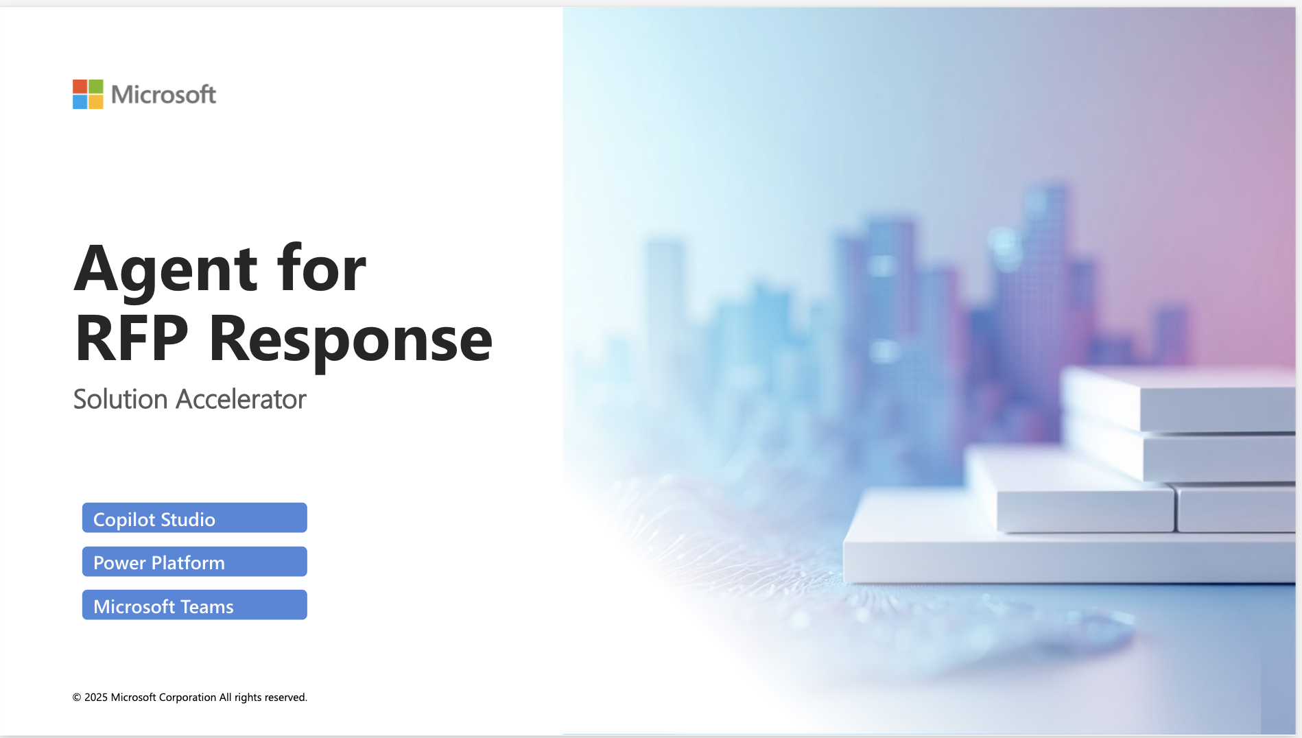 Agent for RFP Response solution accelerator title slide